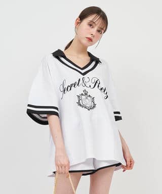 ユニフォーム風配色オーバーカットトップス