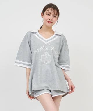 ユニフォーム風配色オーバーカットトップス