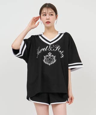 ユニフォーム風配色オーバーカットトップス