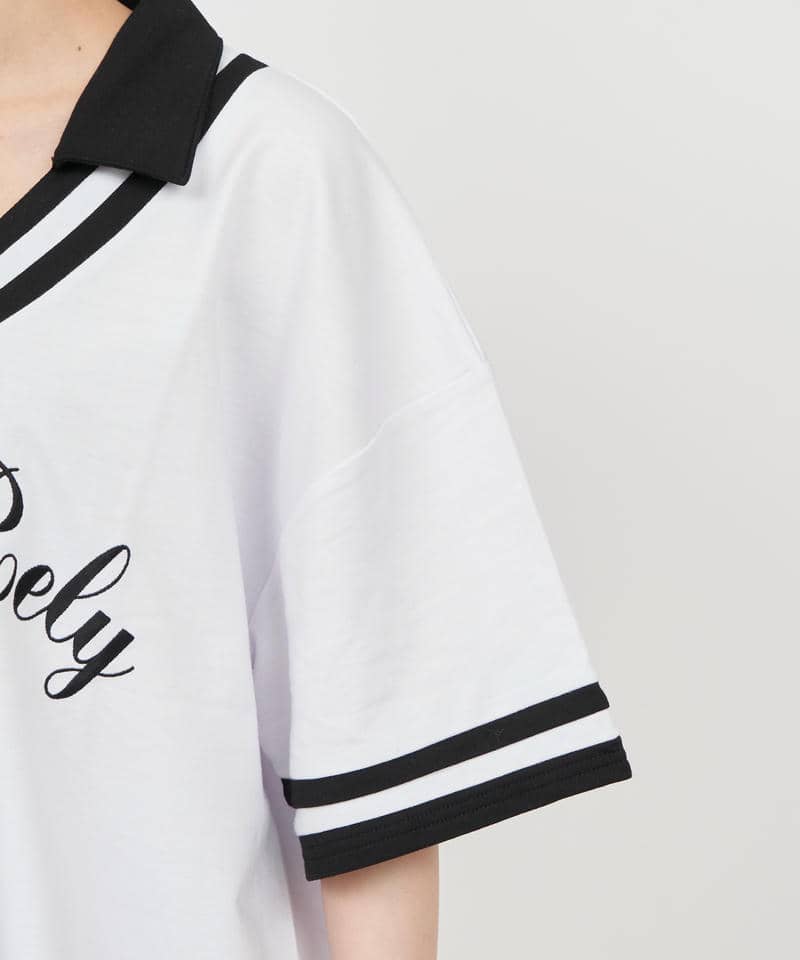 ユニフォーム風配色オーバーカットトップス 詳細画像 オフホワイト 6