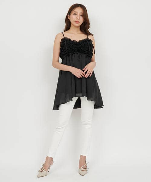 ラメシアーボリュームフリルキャミチュニック 詳細画像