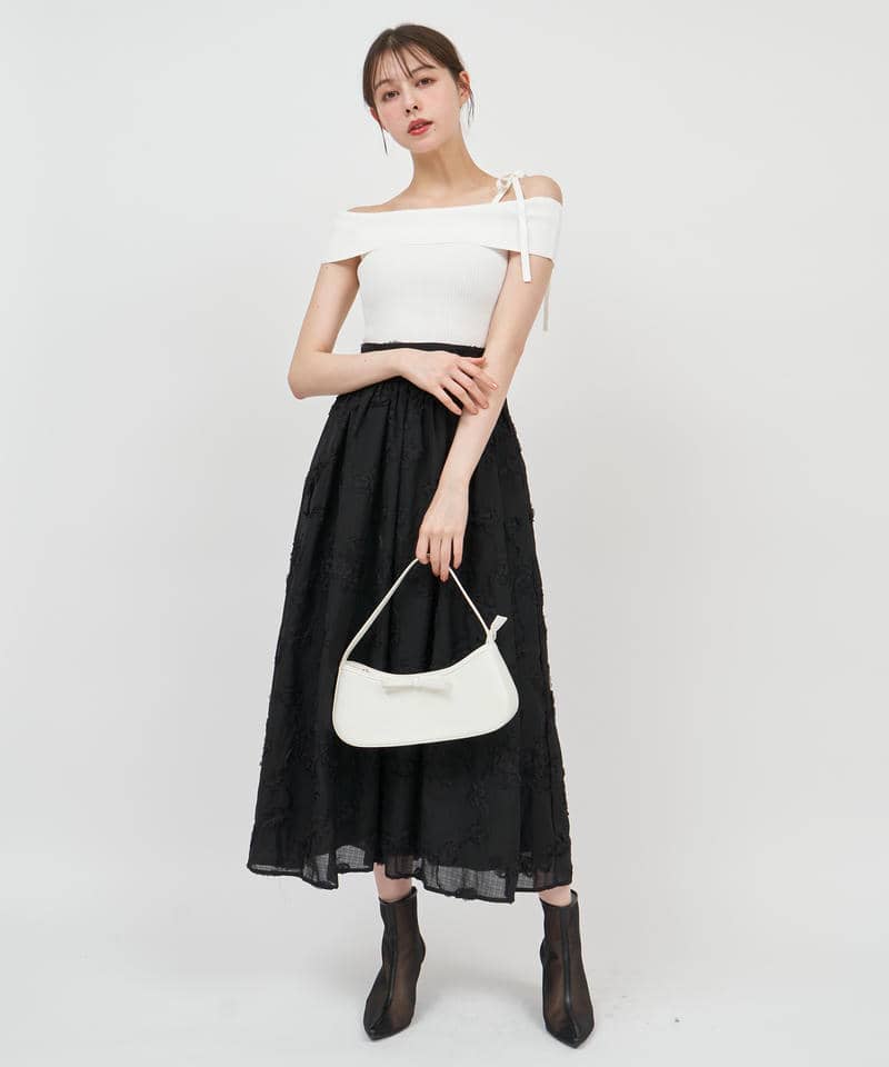 アシンメトリーニットトップス 詳細画像 オフホワイト 2