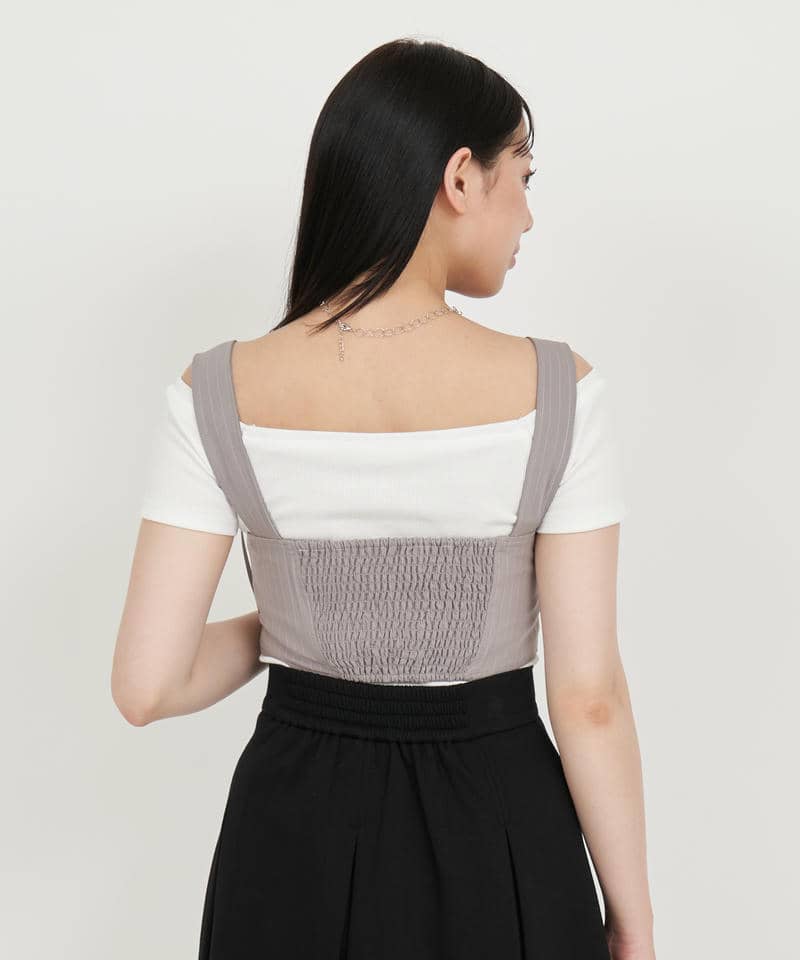 ストライプビスチェアンサンブル 詳細画像 グレー 3