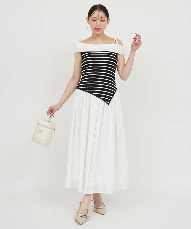 3Dフラワーフレアスカート 詳細画像 オフホワイト 2