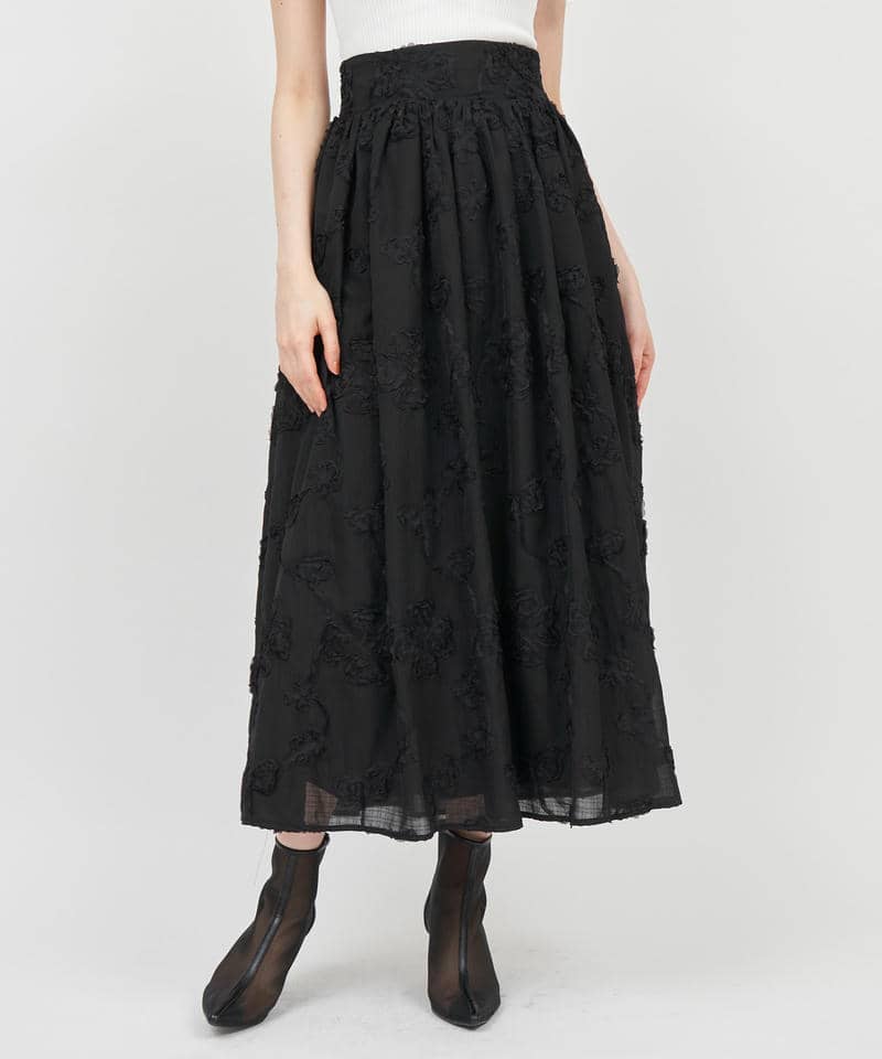 3Dフラワーフレアスカート 詳細画像 ブラック 1