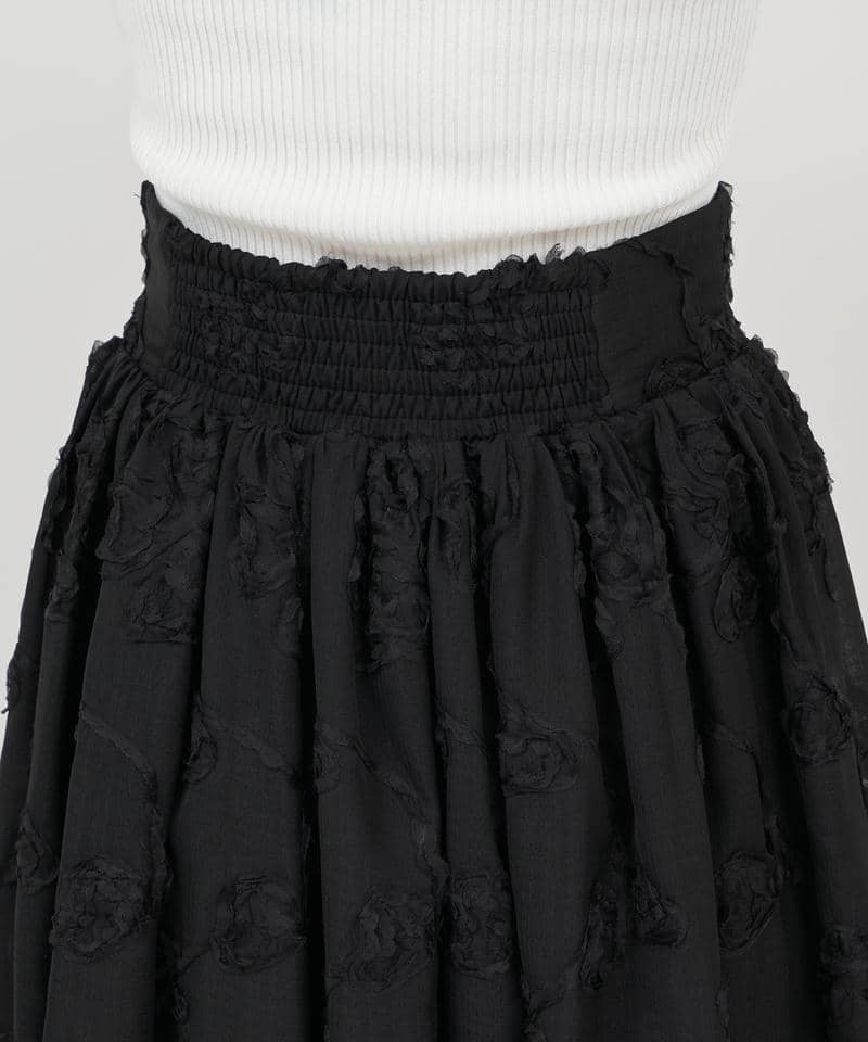 3Dフラワーフレアスカート 詳細画像 ブラック 5