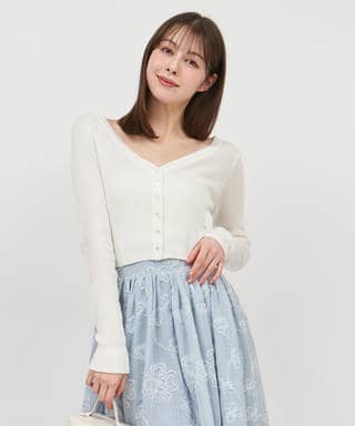 Vネックシアーカーディガン