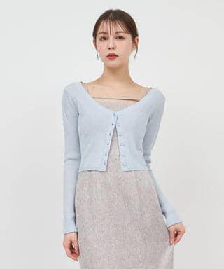 Vネックシアーカーディガン