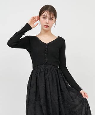 Vネックシアーカーディガン