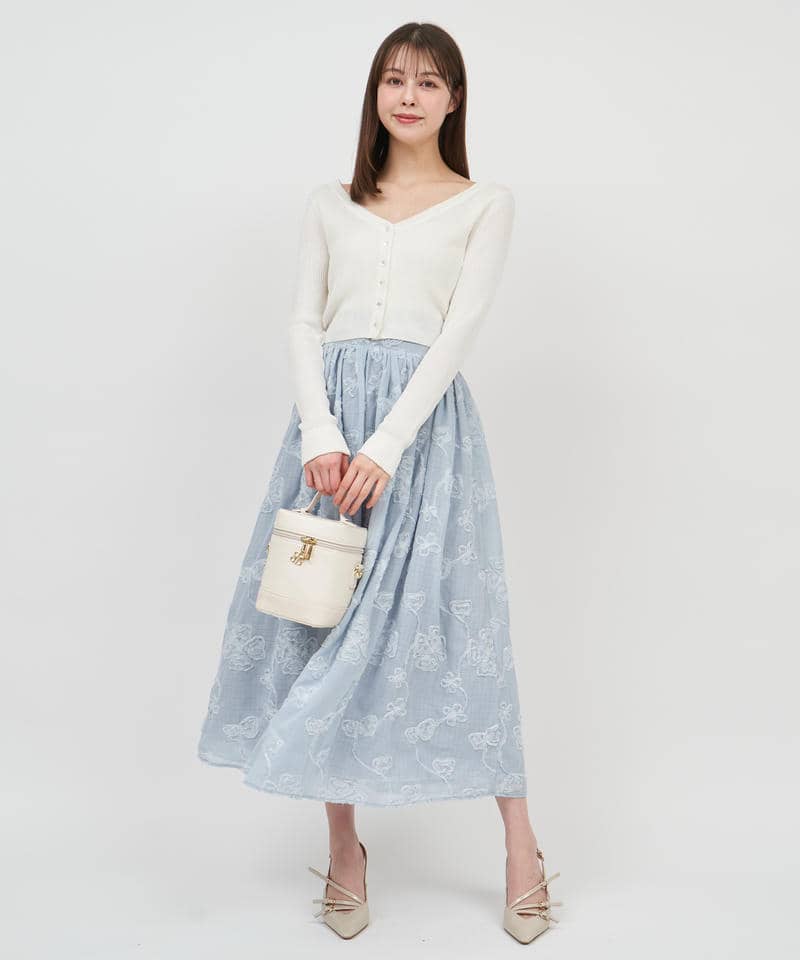 Vネックシアーカーディガン 詳細画像 オフホワイト 7