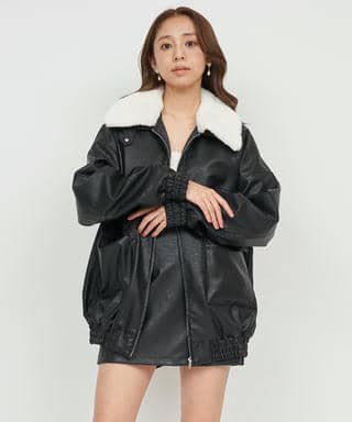 フェイクビンテージレザー2wayジャケット