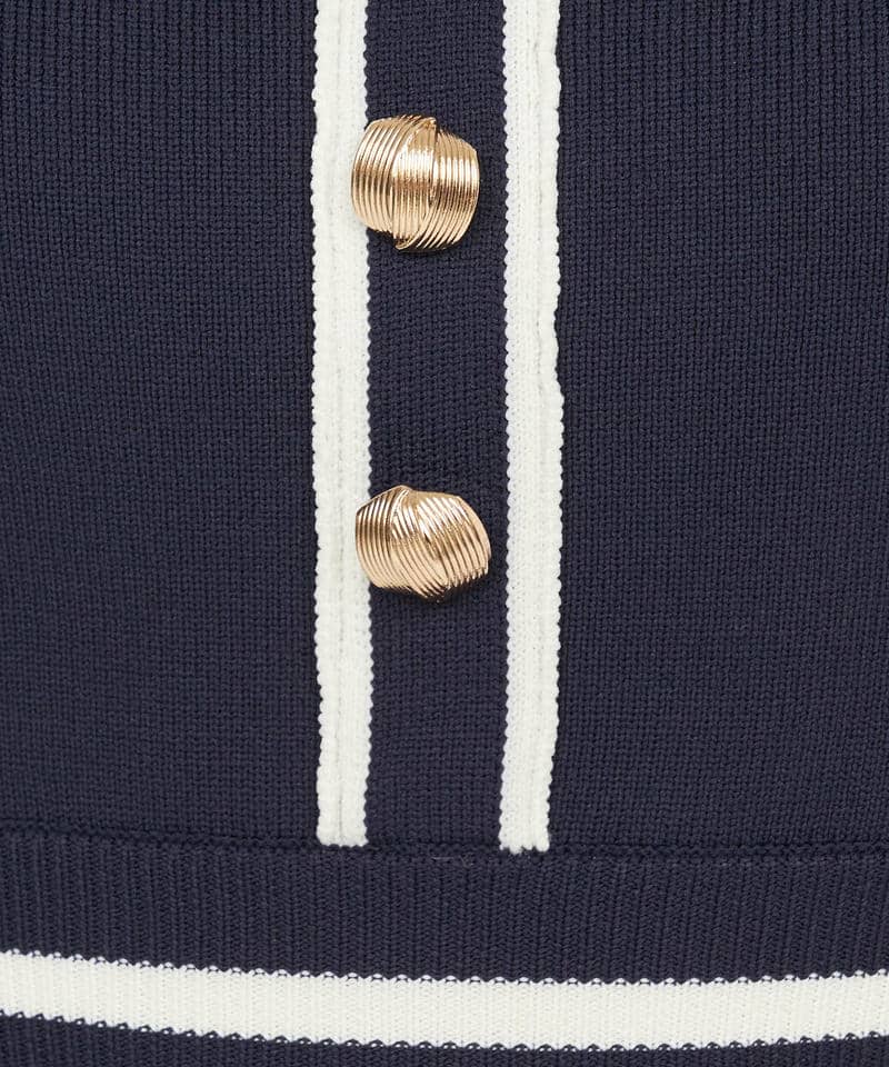 チェーン配色タイトワンピース 詳細画像 ネイビー 7