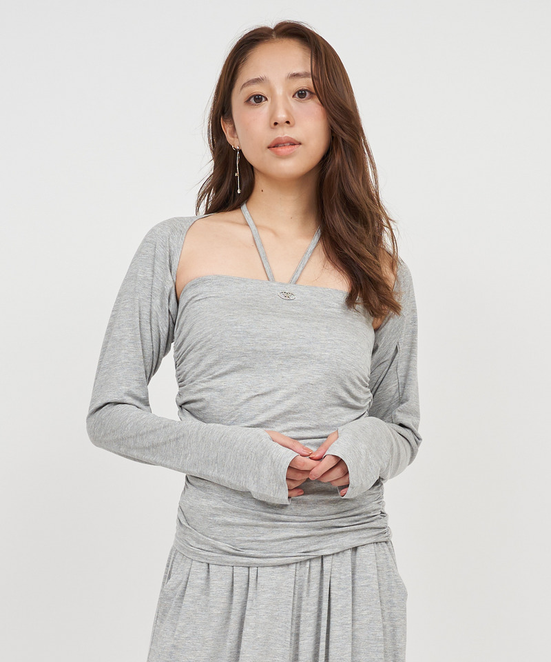 カップ付カットベアアンサンブル 詳細画像 グレー 1