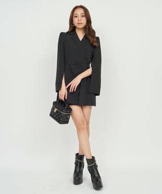 ウエストタックケープミニワンピース