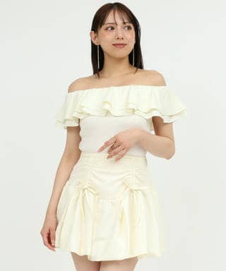 ティアードラッフルドッキングトップス