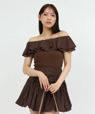 ティアードラッフルドッキングトップス