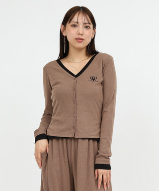 レイヤード風配色カーデカットトップス
