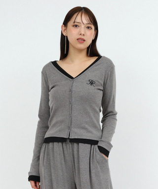 レイヤード風配色カーデカットトップス