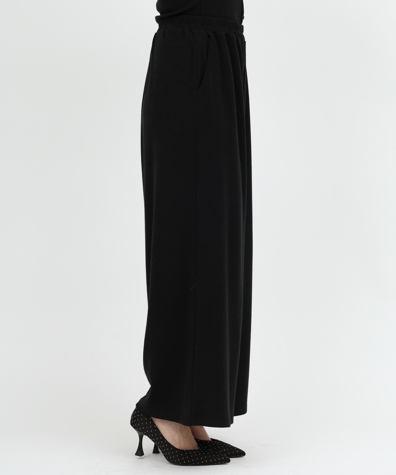 【セット購入】デコルテシアーオフショルダーカットトップス×カットワイドパンツ 詳細画像 トップス(ブラック)×パンツ(ブラック) 4
