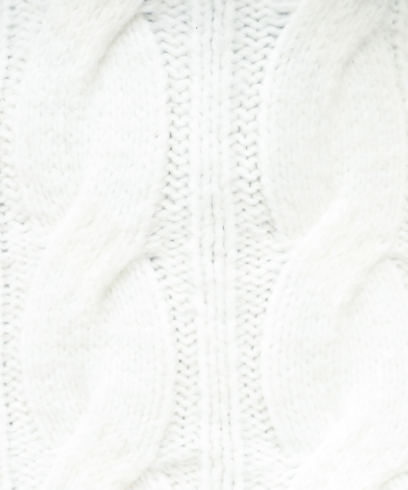 【選べる3点SET対象】オフショルケーブルニットミニワンピース 詳細画像 オフホワイト 7