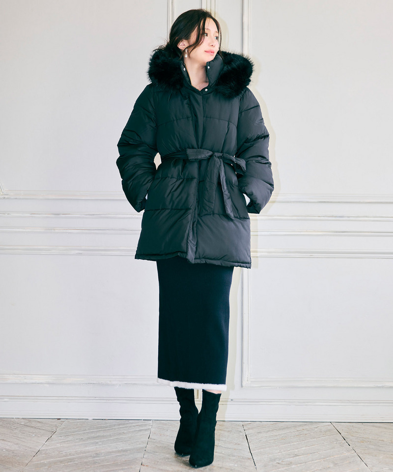 【単品購入/選べる3点SET対象】配色シャギータイトニットセットアップ 詳細画像 ブラック 20