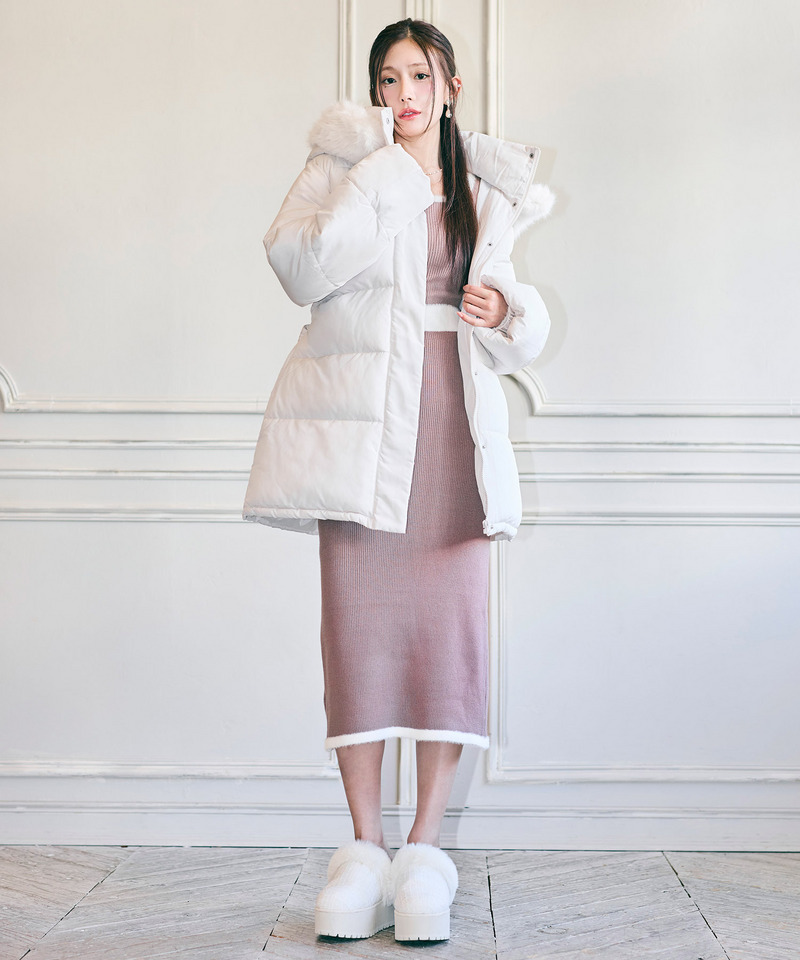 【単品購入/選べる3点SET対象】配色シャギータイトニットセットアップ 詳細画像 モカ 11