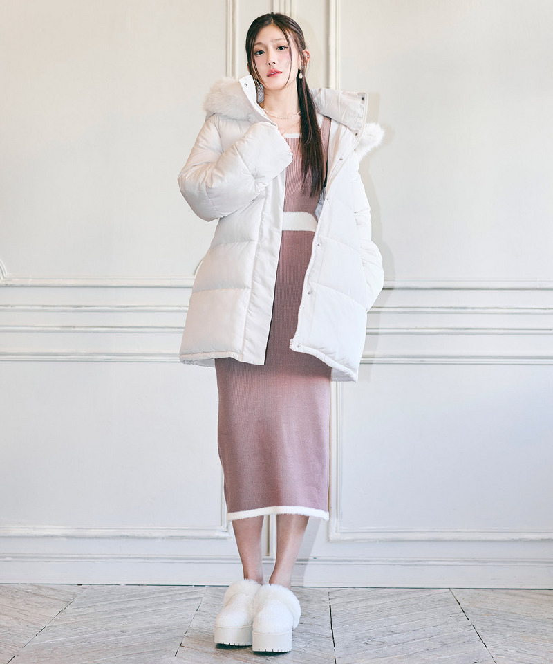 【単品購入/選べる3点SET対象】配色シャギータイトニットセットアップ 詳細画像 モカ 12