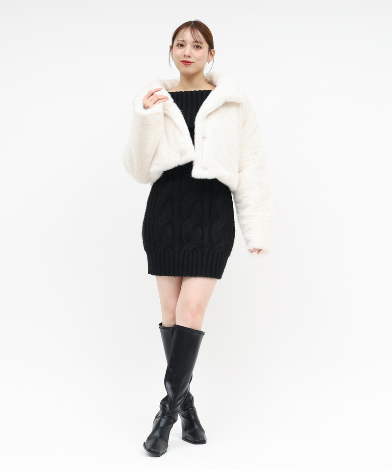 【選べる3点SET対象】ビット付ファージャケット 詳細画像 オフホワイト 12