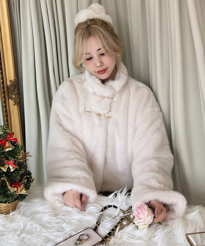 【選べる3点SET対象】ビット付ファージャケット 詳細画像 オフホワイト 13