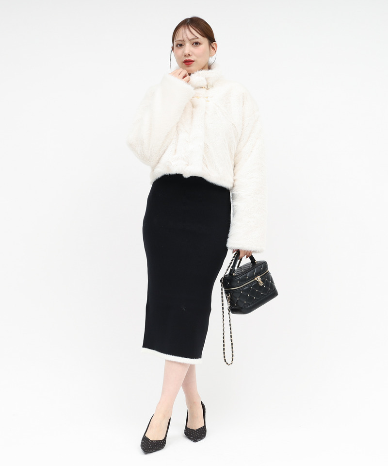 【選べる3点SET対象】ビット付ファージャケット 詳細画像 オフホワイト 2