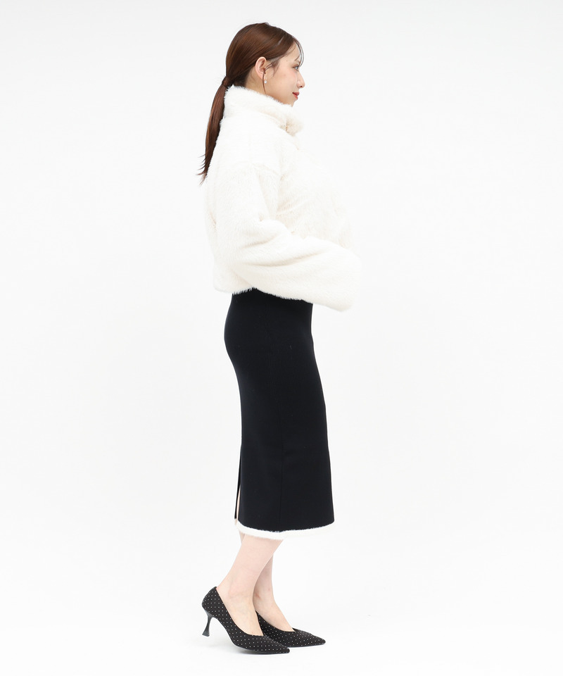 【選べる3点SET対象】ビット付ファージャケット 詳細画像 オフホワイト 3