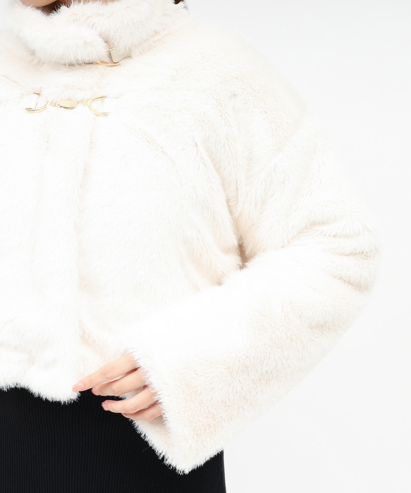 【選べる3点SET対象】ビット付ファージャケット 詳細画像 オフホワイト 7