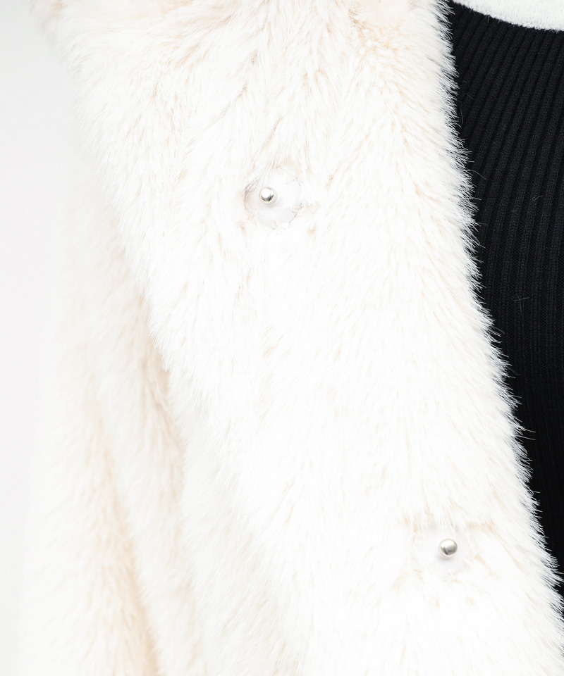 【選べる3点SET対象】ビット付ファージャケット 詳細画像 オフホワイト 9