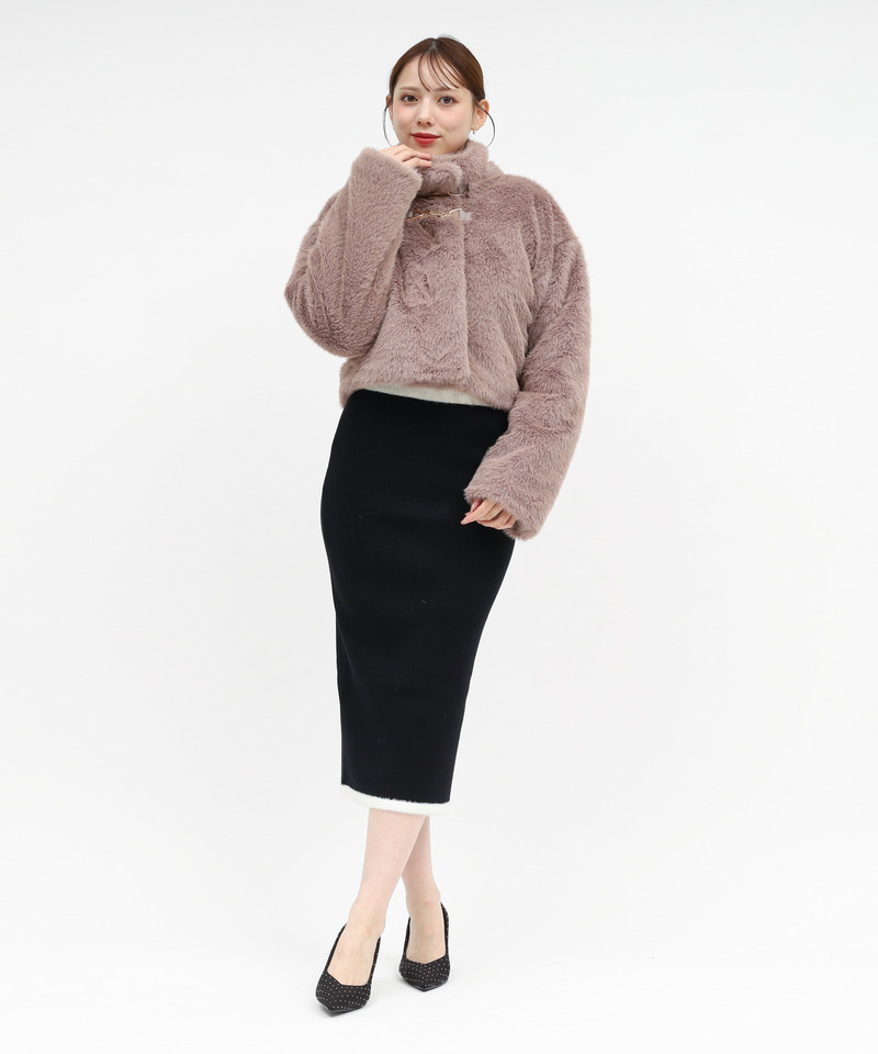 【選べる3点SET対象】ビット付ファージャケット 詳細画像 モカ 2