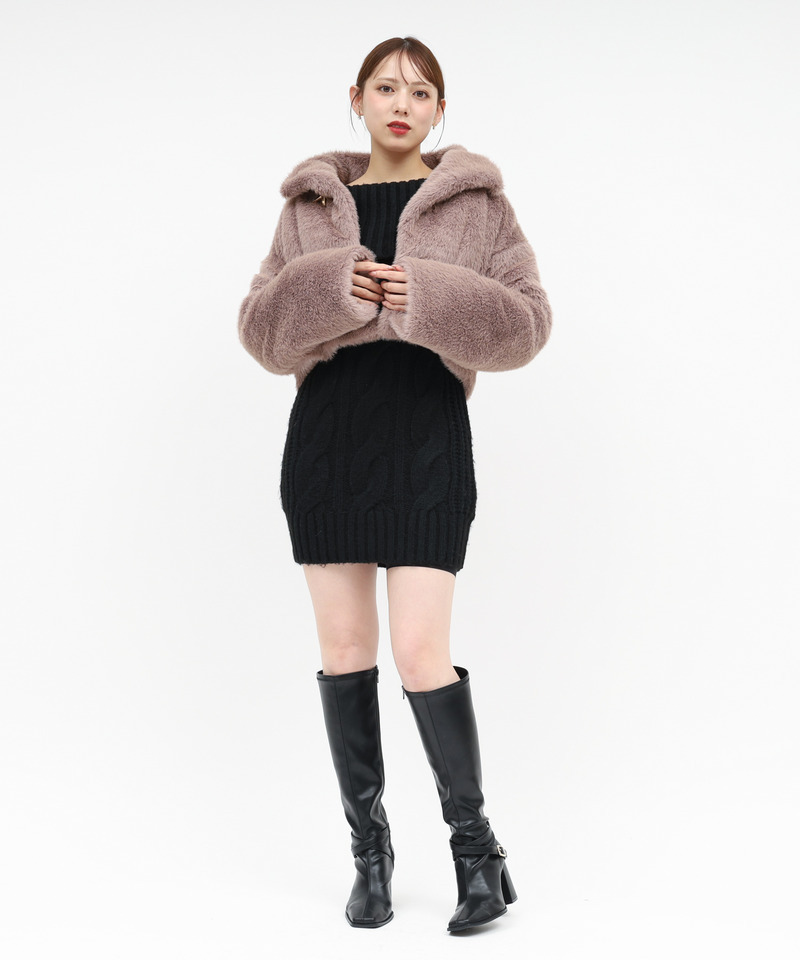 【選べる3点SET対象】ビット付ファージャケット 詳細画像 モカ 4