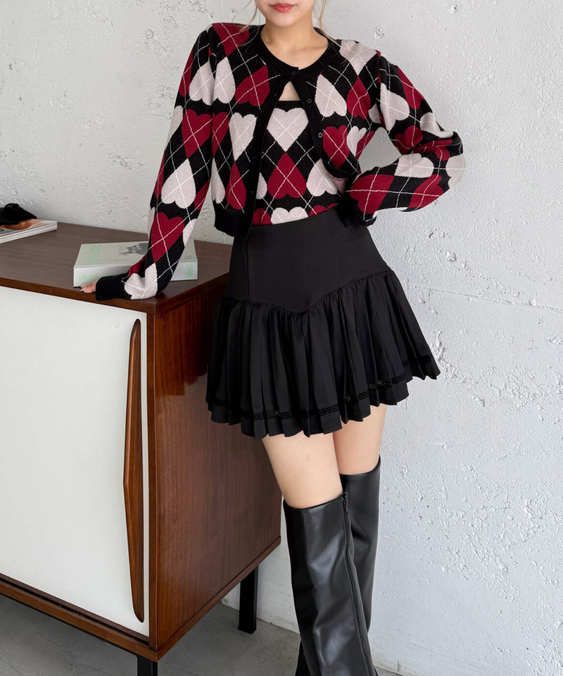 切替プリーツミニスカート 詳細画像 ブラック 13