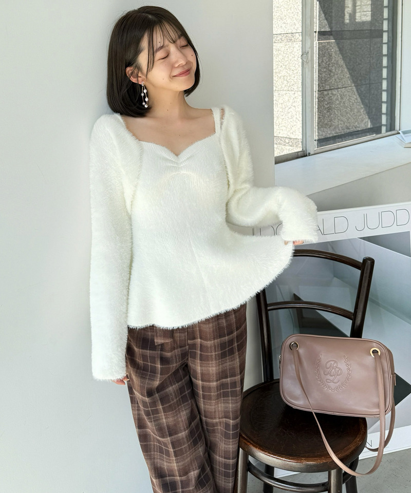 ミニシャギーニットアンサンブル 詳細画像 オフホワイト 6