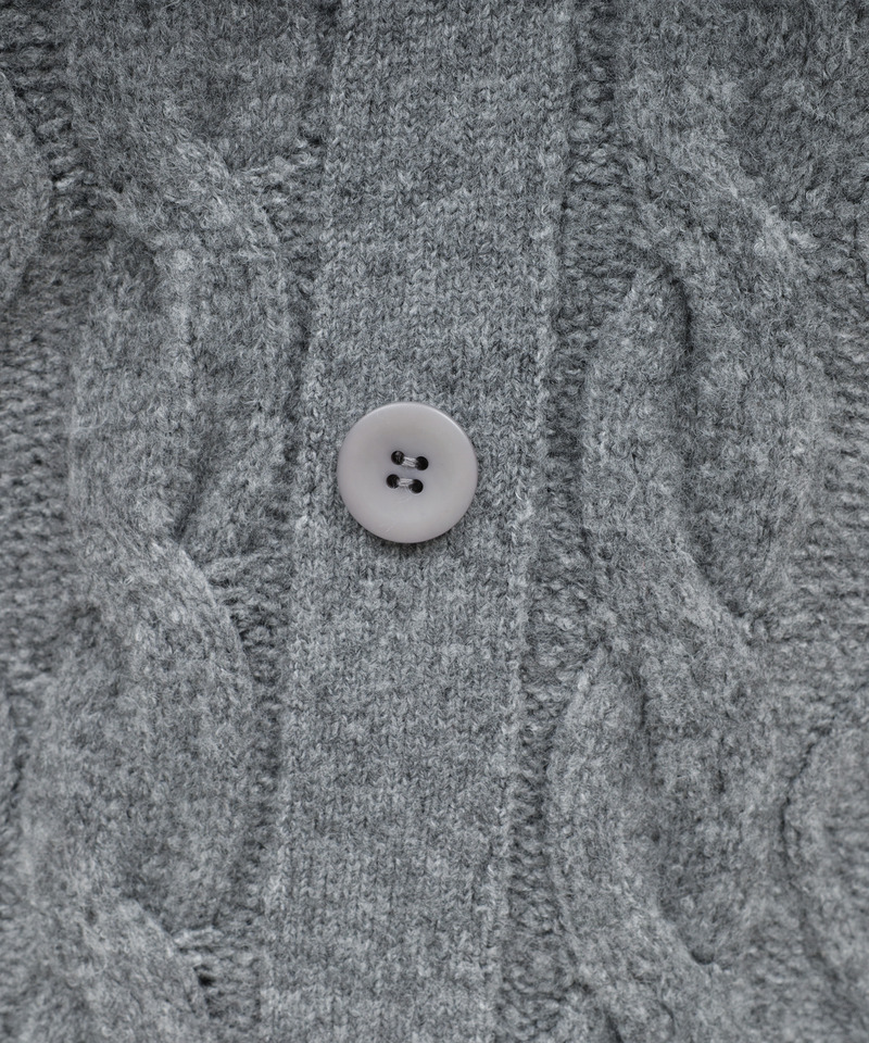 シャツドッキングケーブルニットミニワンピース 詳細画像 グレー 6
