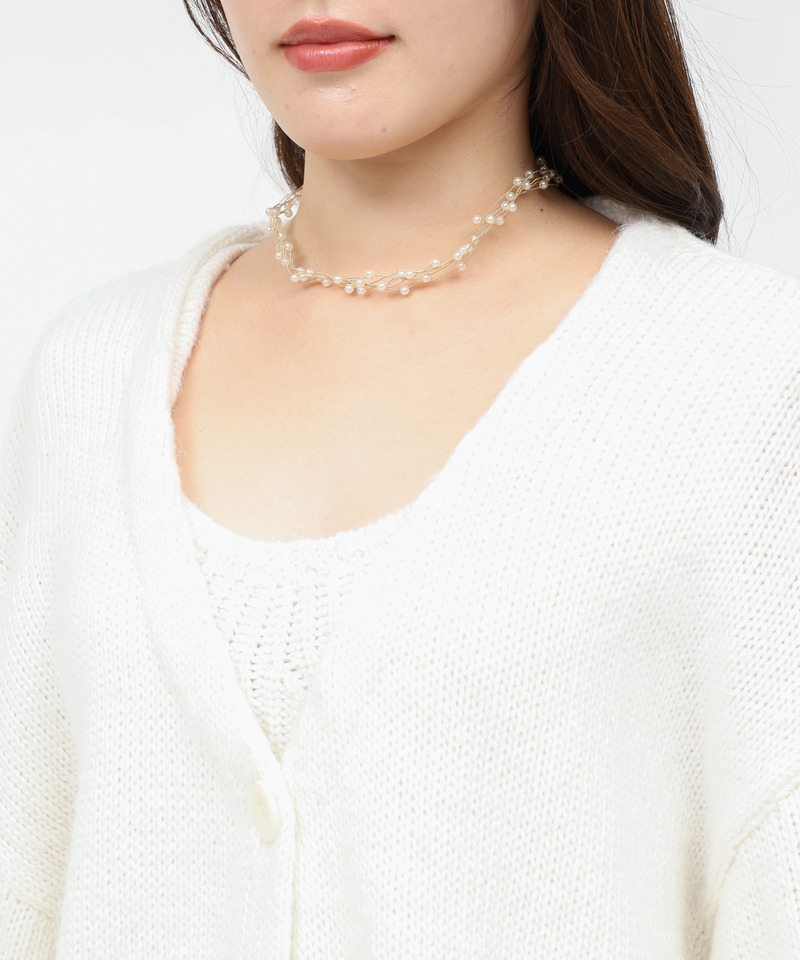 タイトニットミニワンピース×ミドルカーディガン 詳細画像 オフホワイト 4