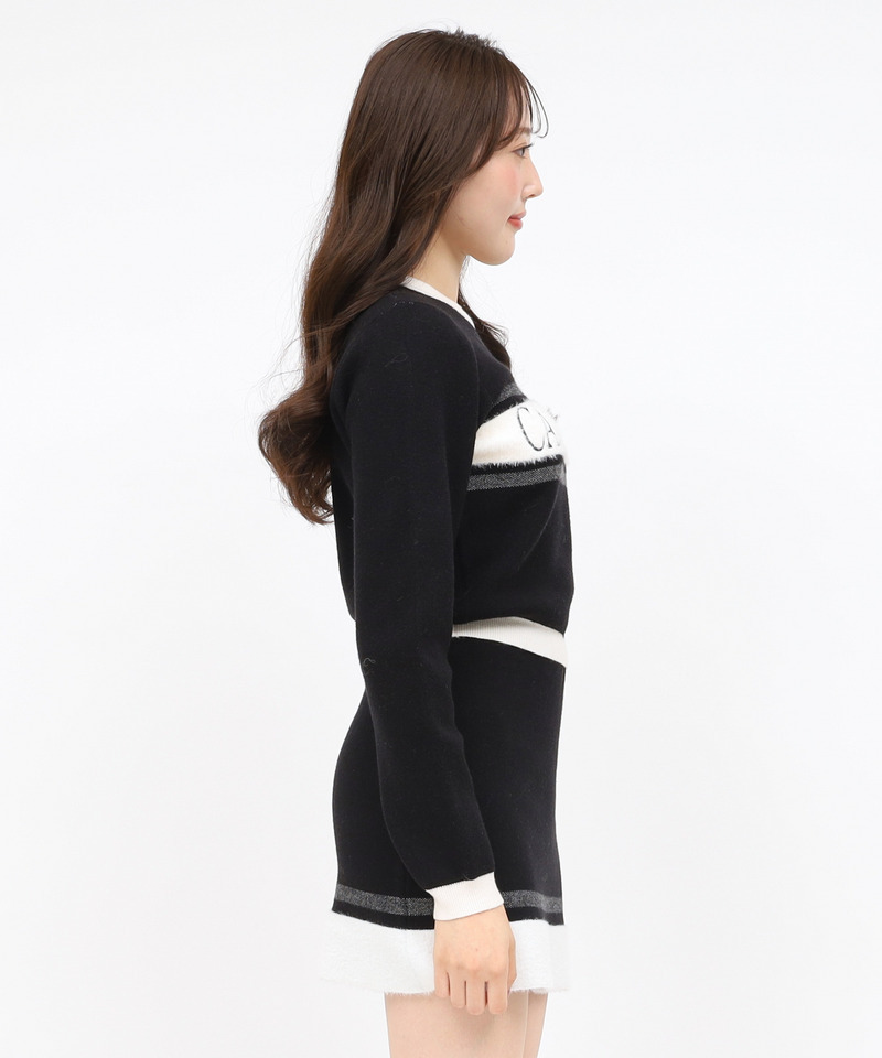 アソートジャガードニットトップス 詳細画像 ブラック 2