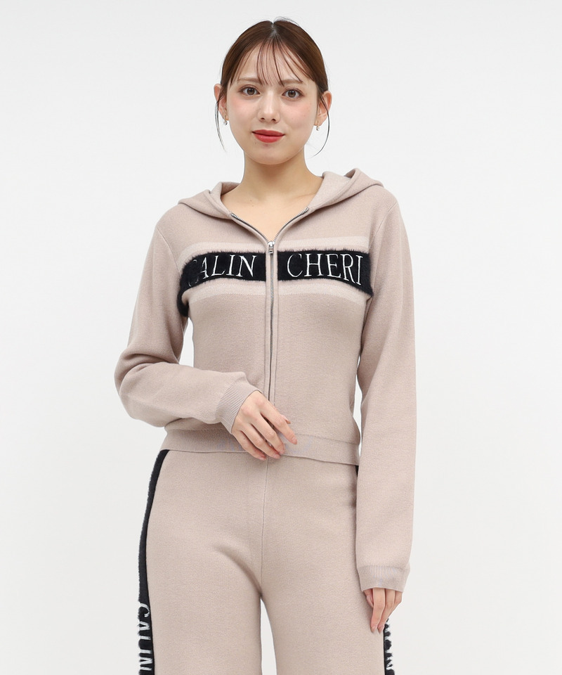 アソートジャガードニットフーディー 詳細画像 ベージュ 1