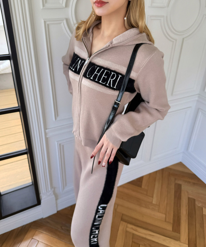 アソートジャガードニットフーディー 詳細画像 ベージュ 3