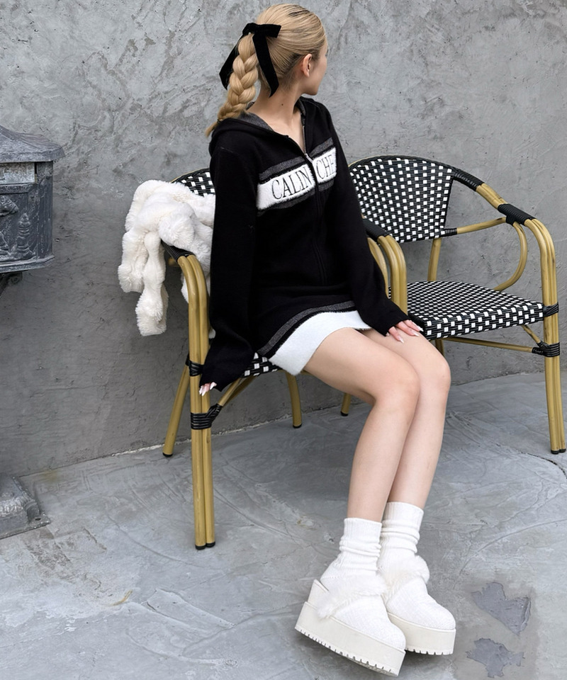 アソートジャガードニットフーディー 詳細画像 ブラック 10