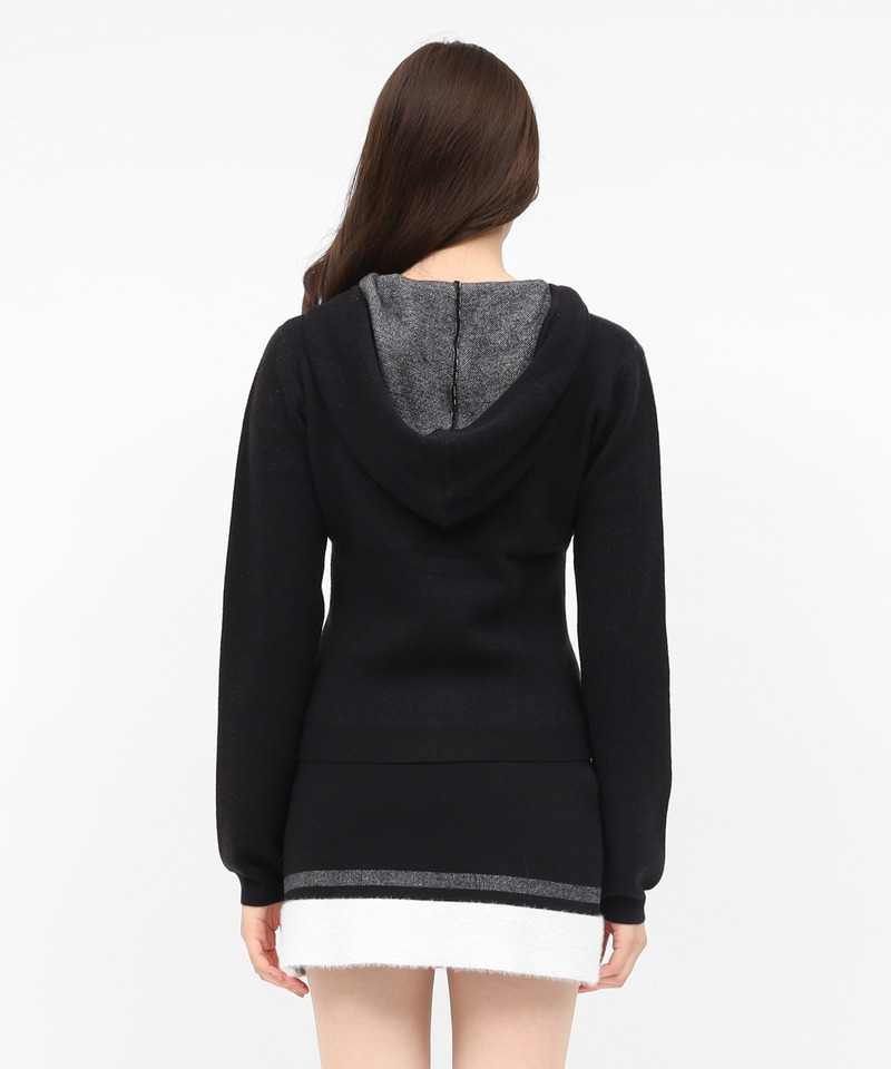 アソートジャガードニットフーディー 詳細画像 ブラック 3
