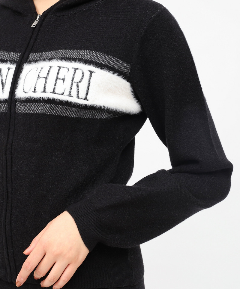 アソートジャガードニットフーディー 詳細画像 ブラック 5