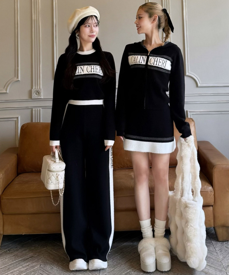 アソートジャガードニットミニスカート 詳細画像 ブラック 11