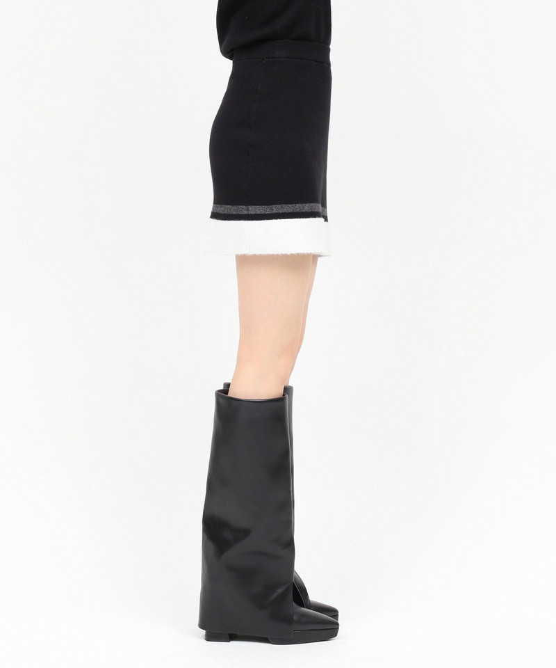 アソートジャガードニットミニスカート 詳細画像 ブラック 2