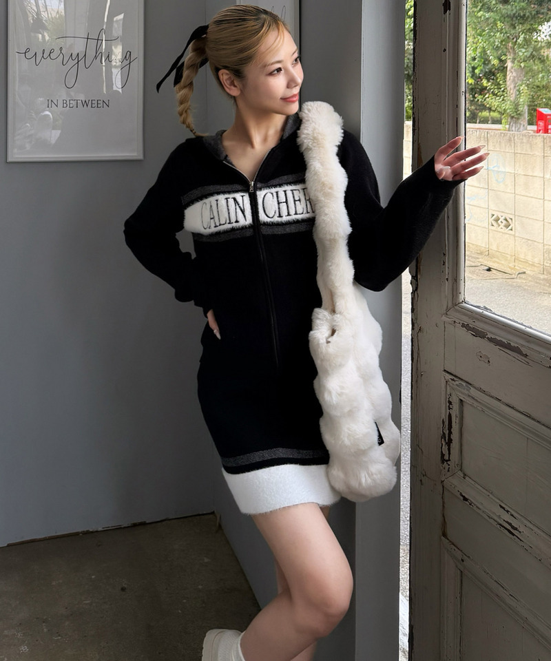 アソートジャガードニットミニスカート 詳細画像 ブラック 6