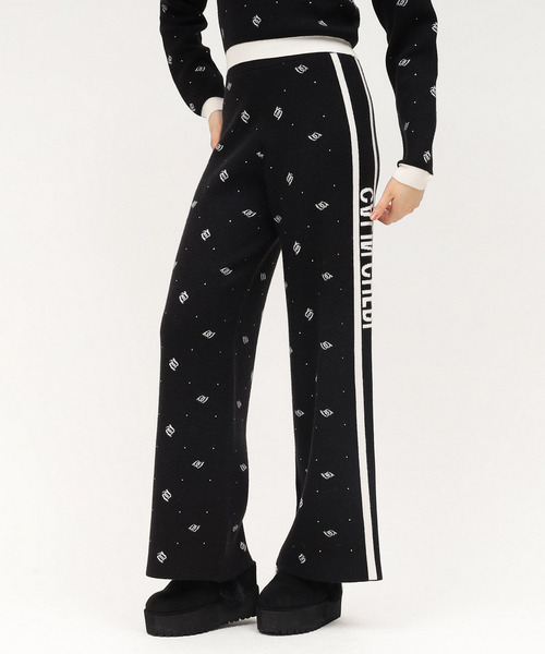 アソートジャガードニットワイドパンツ 詳細画像