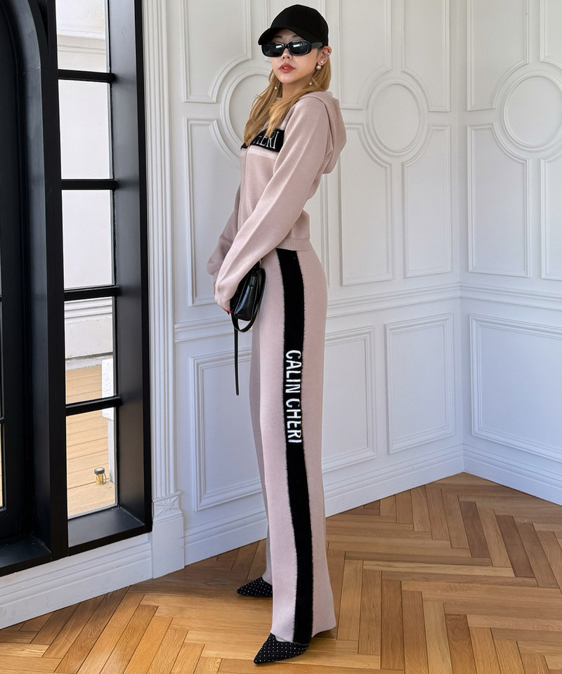 アソートジャガードニットワイドパンツ 詳細画像 ベージュ 4